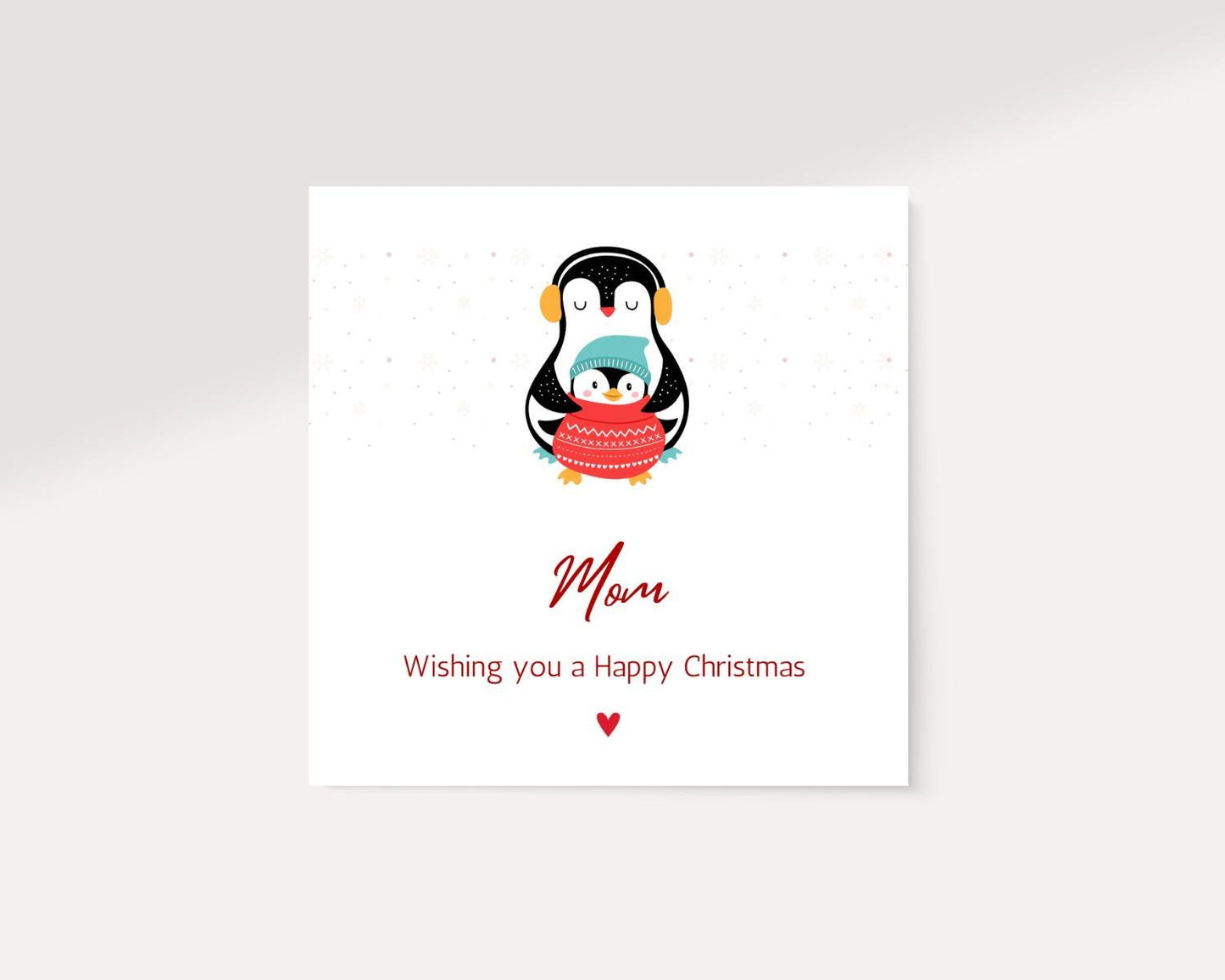 Christmas Card Mom | Merry Christmas Mom Card | Cute Gift Card For Her |