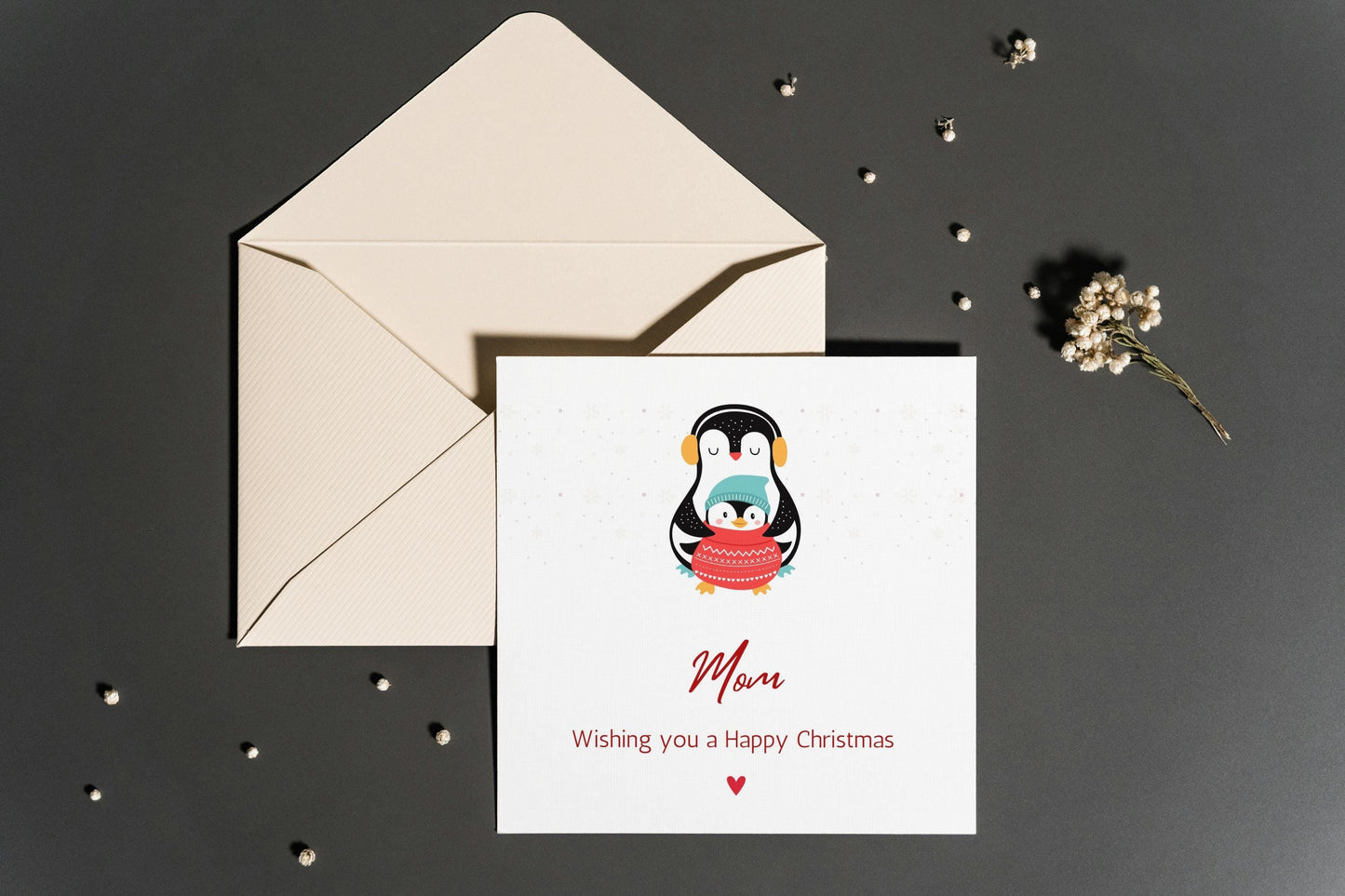 Christmas Card Mom | Merry Christmas Mom Card | Cute Gift Card For Her |