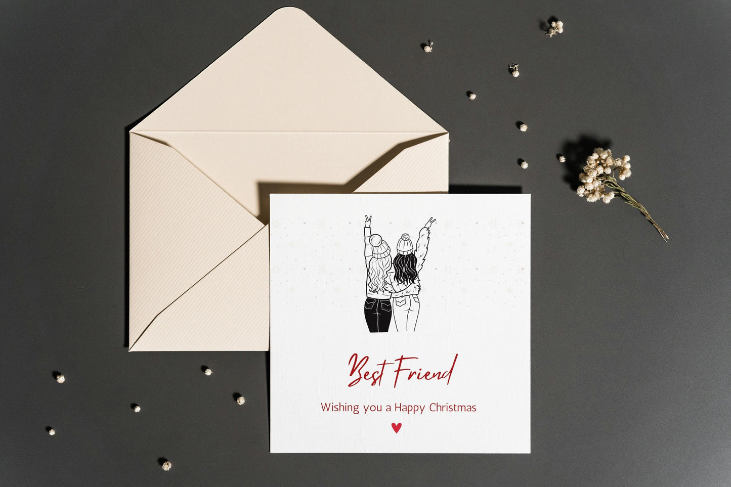 Friend Christmas Card | Merry Christmas Card Best Friend | Cute Card for Friend