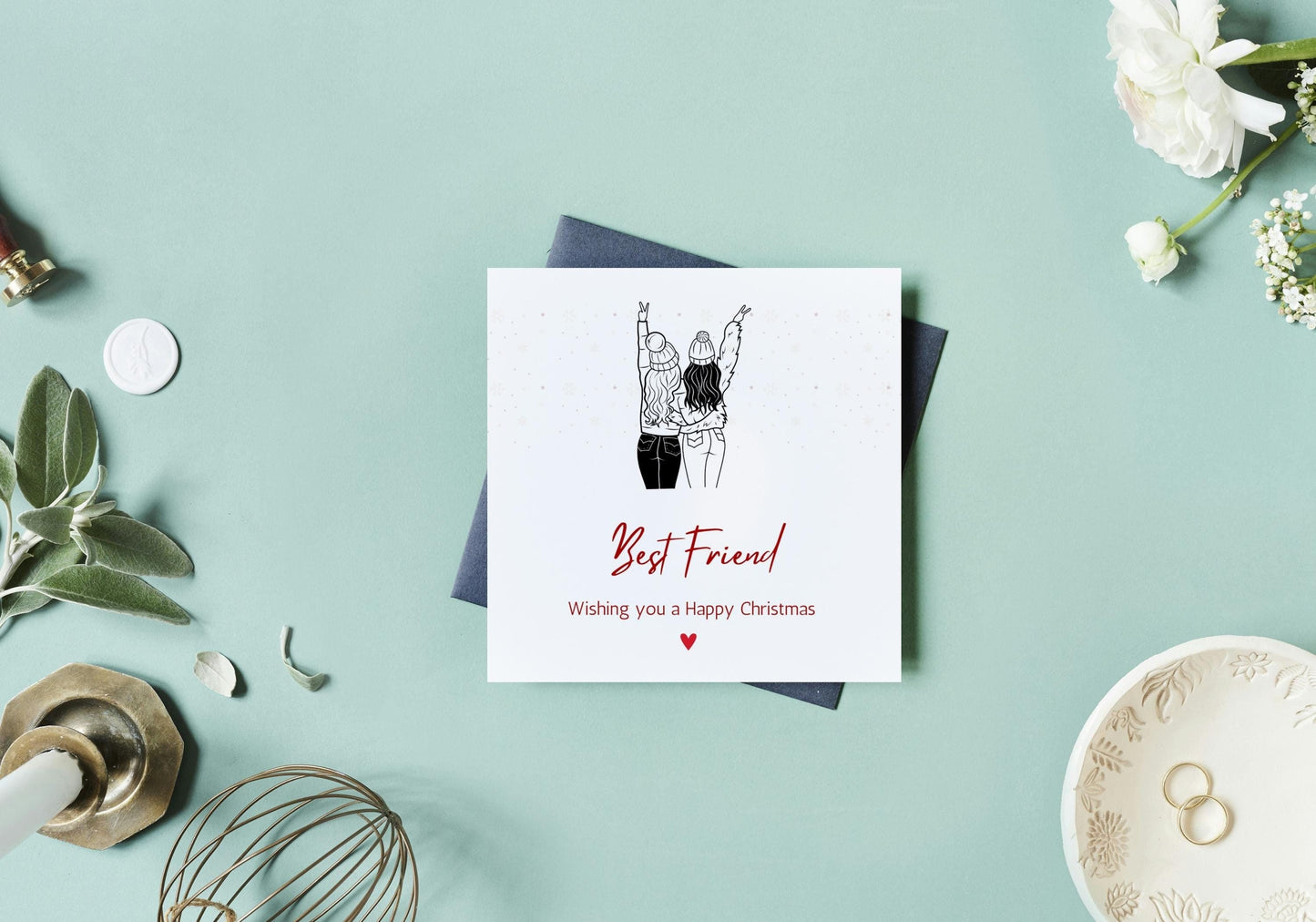 Friend Christmas Card | Merry Christmas Card Best Friend | Cute Card for Friend