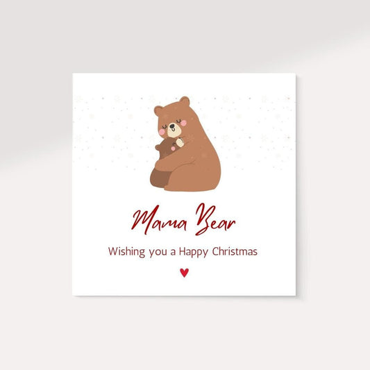 Mama Bear Christmas Printable Card | Card For Mum | Cute Card For Her