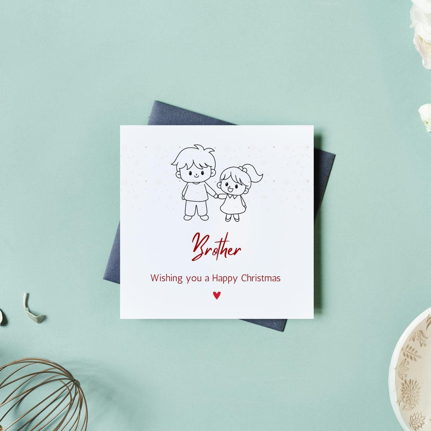 Brother Christmas Card | Cute Merry Christmas Brother Card | Digital Download Printable