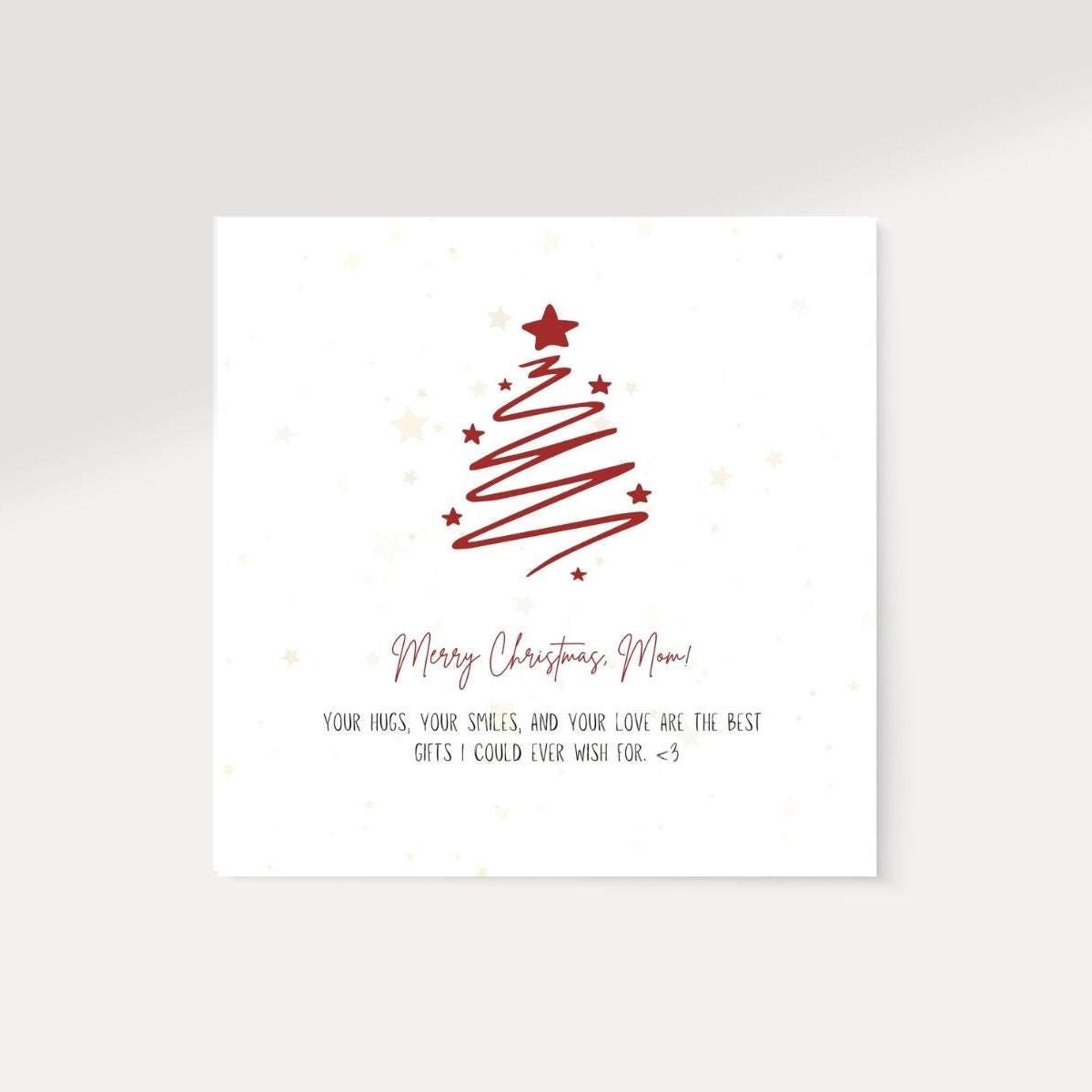 Christmas Card Mom | Merry Christmas Mom Card | Simple Christmas Card | Digita Download Printable