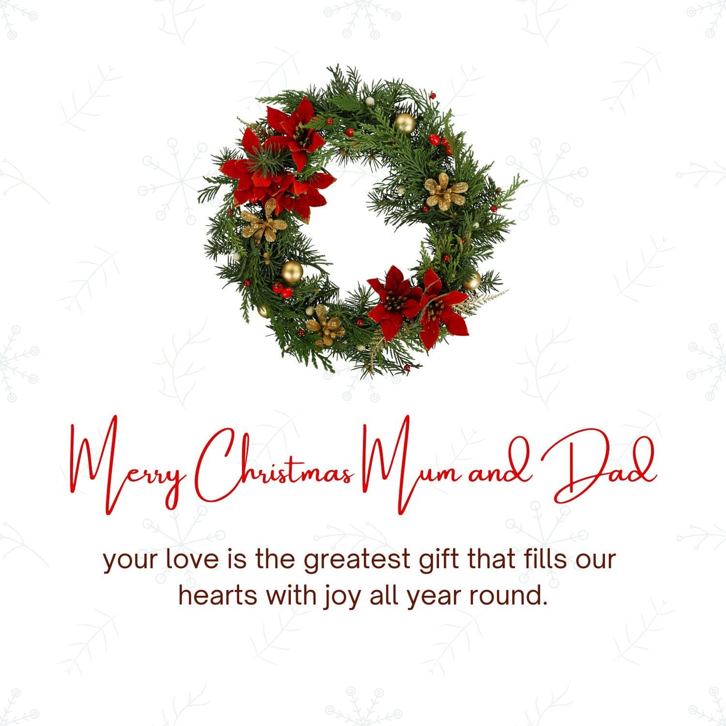 Mum And Dad Christmas Card | Merry Christmas Mum and Dad | Parents Christmas Card