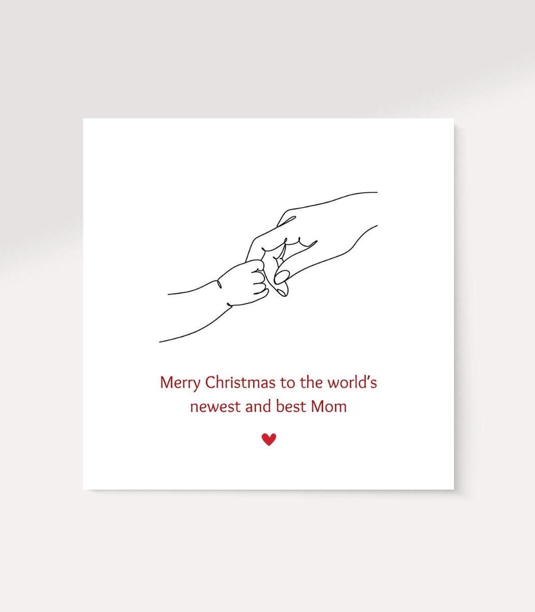 Christmas Card For New Mom | Cute Merry Christmas Mom Card | Digital Download Printable