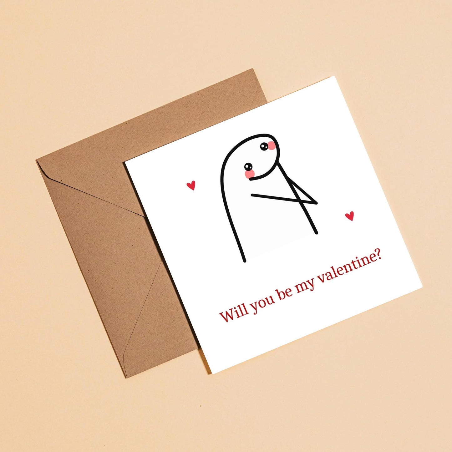 Will You Be My Valentine Cute Card | Happy Valentines Day Card | Card for him her wife husband boyfriend girlfriend |