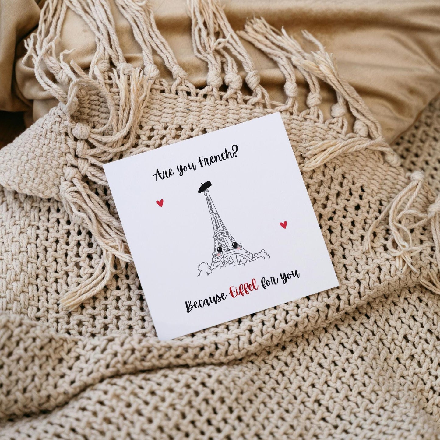 Paris Valentine day card | Cute Eiffel Tower Card for him her