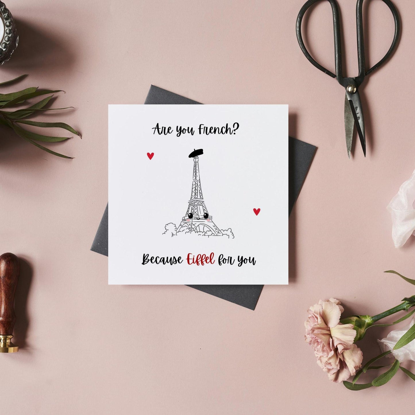 Paris Valentine day card | Cute Eiffel Tower Card for him her