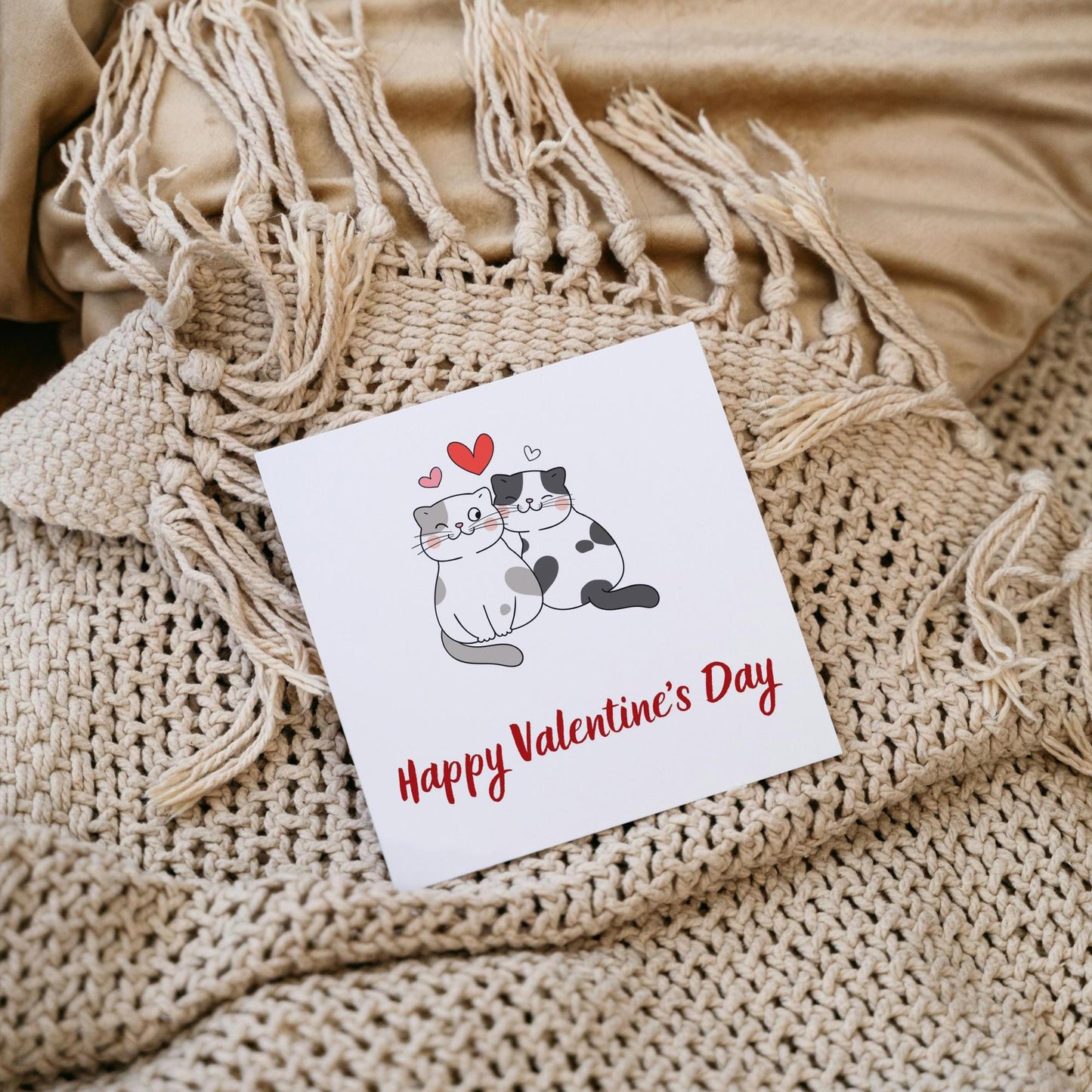 Happy Valentines Day Card | Cute Cats valentines Card - DIGITAL DOWNLOAD | Card for him her |