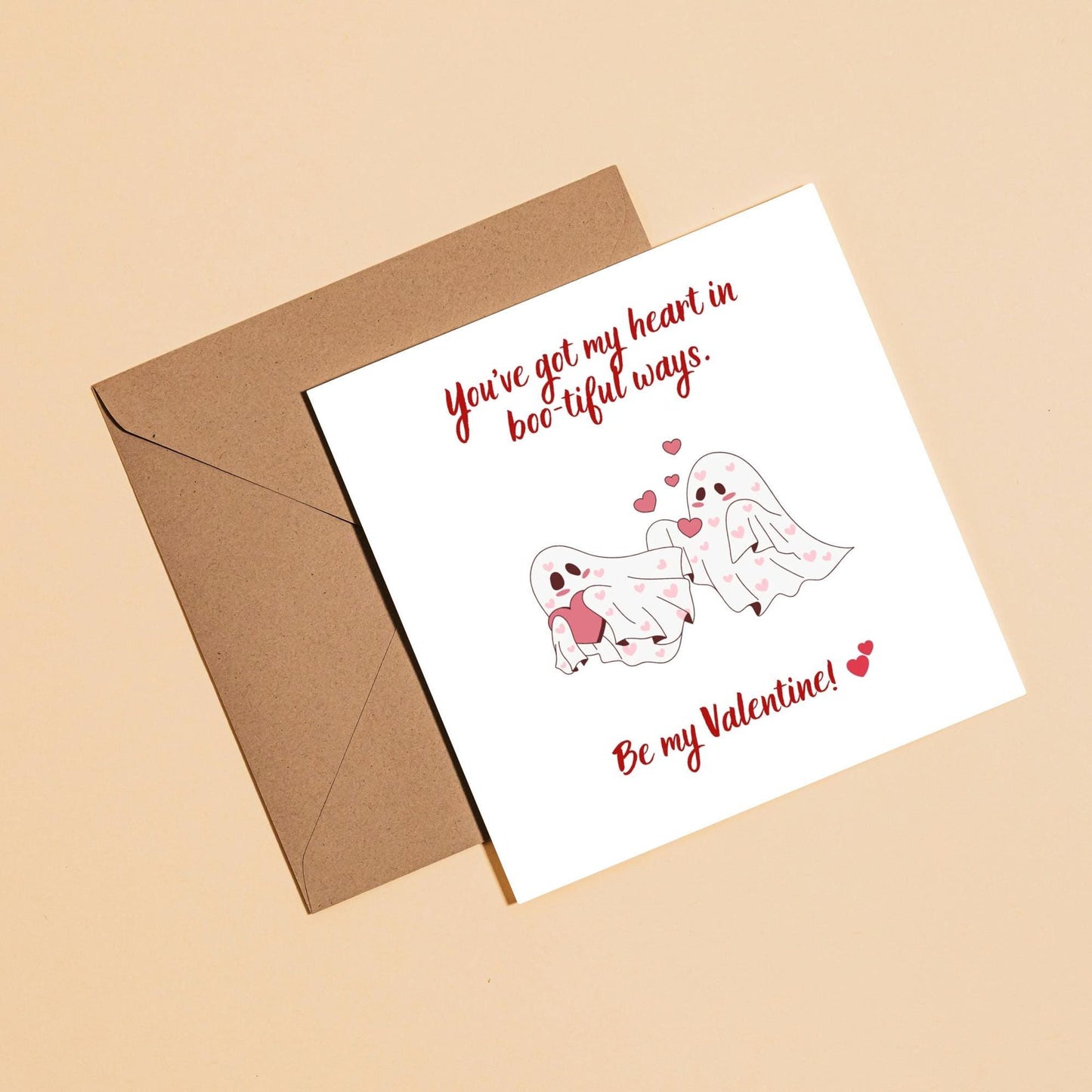 Happy Valentines Day Card | Cute Ghost valentines Card - DIGITAL DOWNLOAD Valentines Day Card | Card for him her boyfriend girlfriend husband wife |