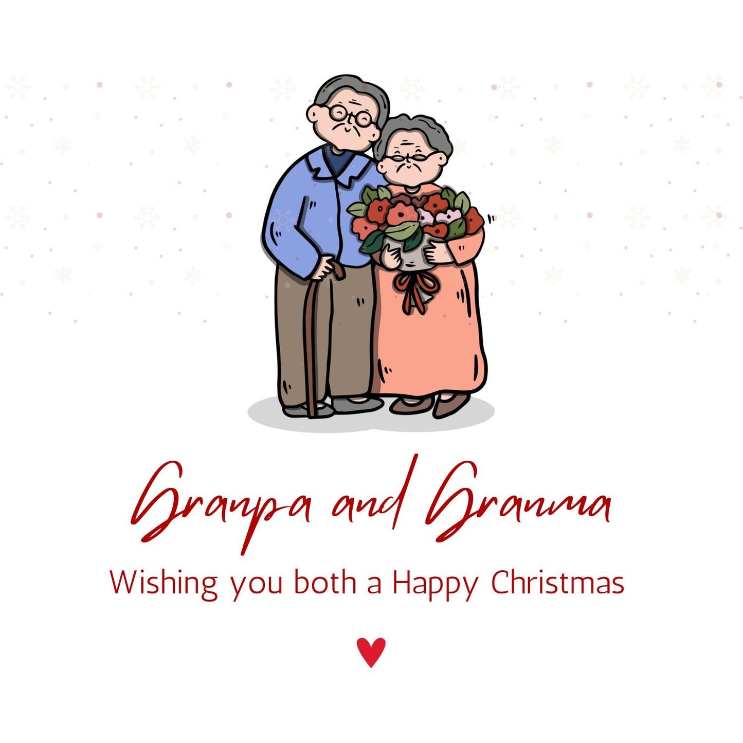 Granpa and Granma Christmas Card | Cute Christmas Card for Granpa and Granma | Digital Download Printable