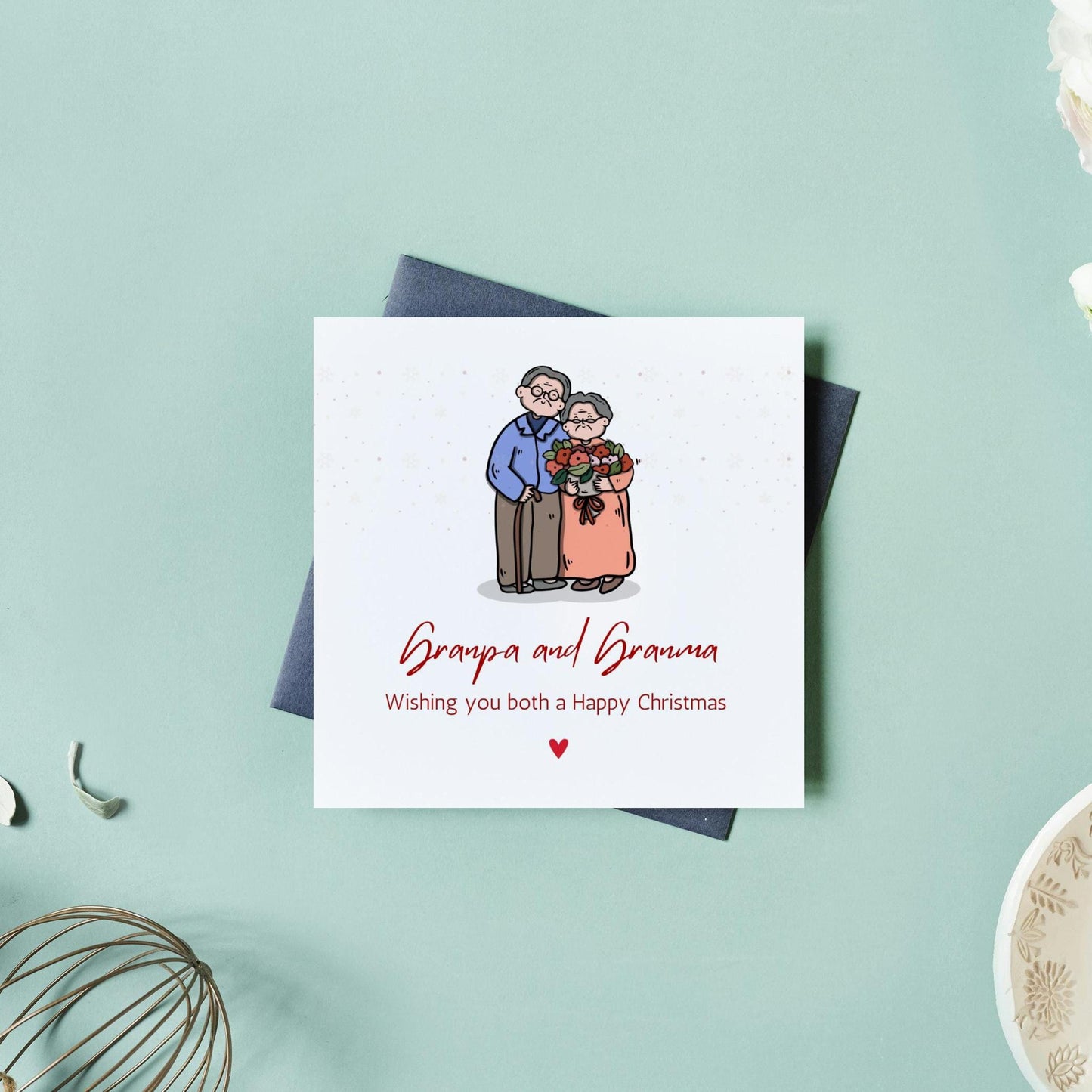 Granpa and Granma Christmas Card | Cute Christmas Card for Granpa and Granma | Digital Download Printable