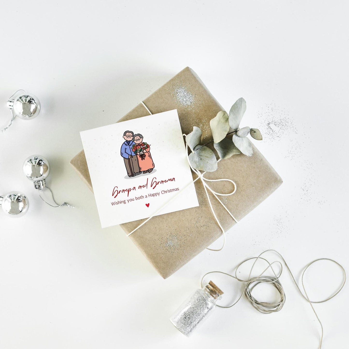 Granpa and Granma Christmas Card | Cute Christmas Card for Granpa and Granma | Digital Download Printable