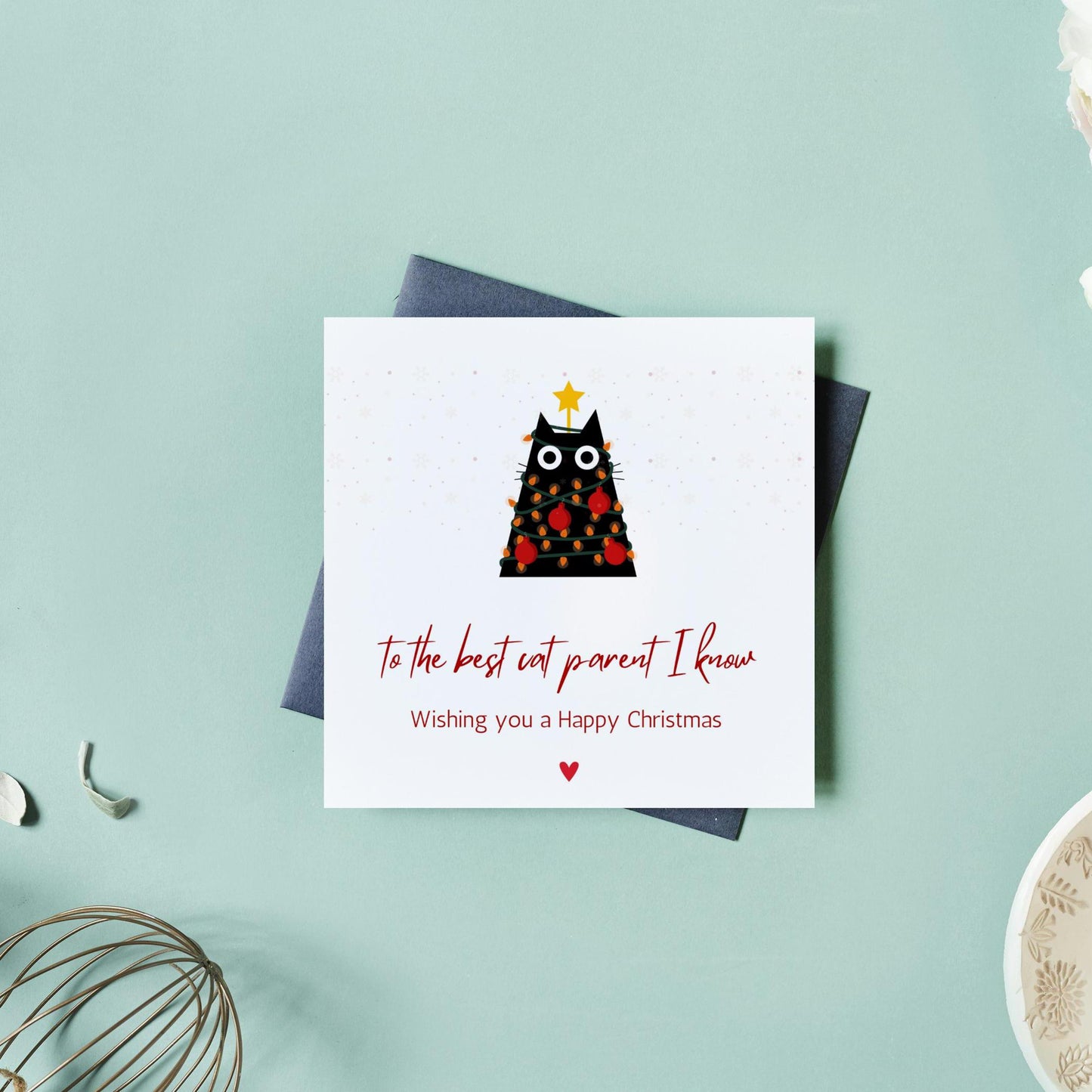 Cat Christmas Card | Cute Christmas Card For Cat Lovers | Digital Download Printable