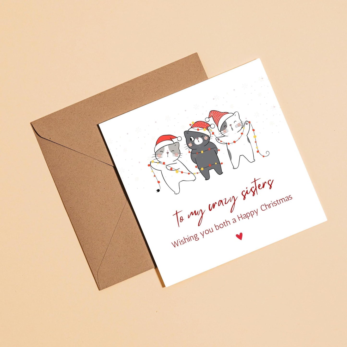 Christmas Card for Twin Sister | Cute Playful Twin Sister Christmas Card | Digital Download Printable