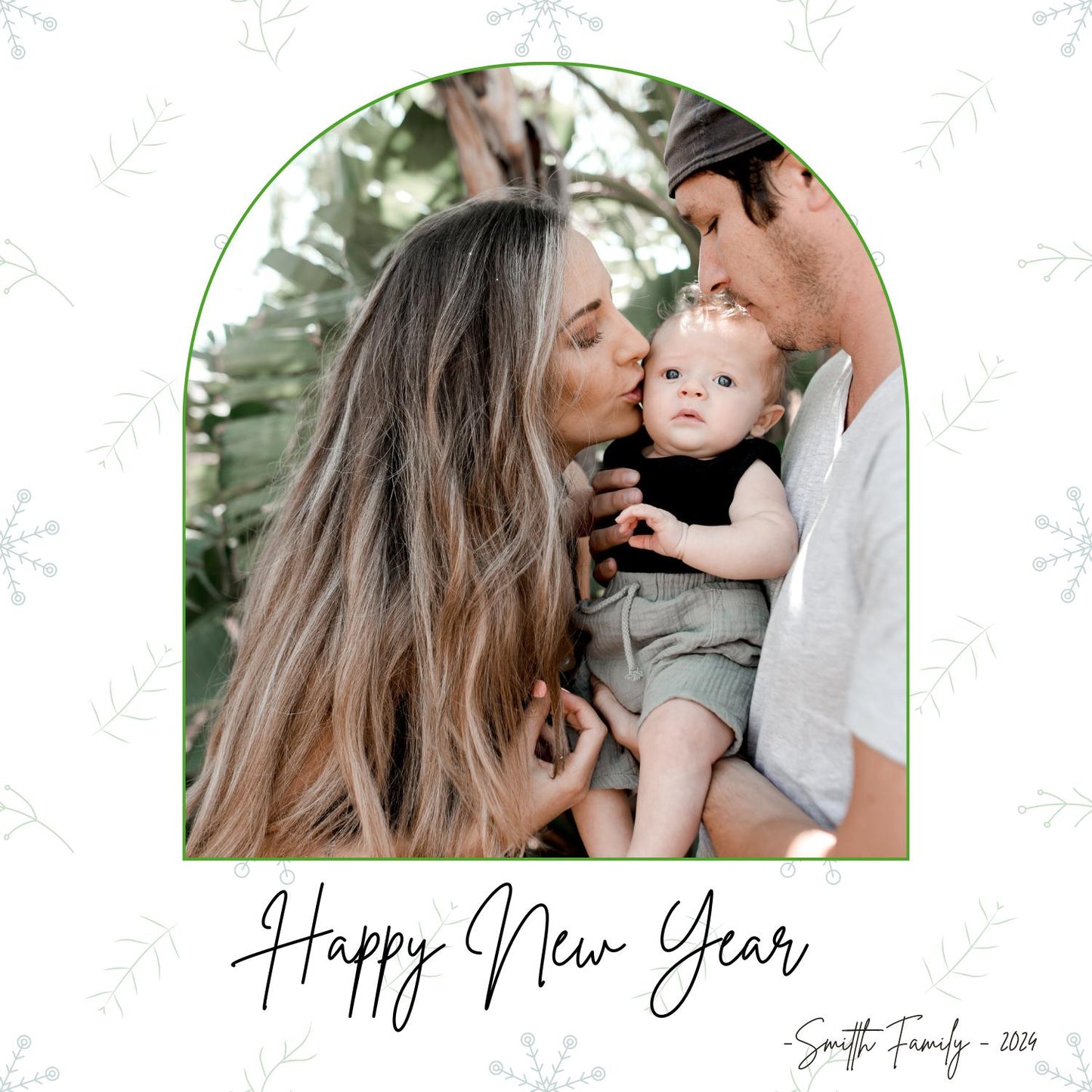 Arch New Years Card Photo Template | New Years Card Template  | Happy New Years Card | Editable | Digital Download Printable