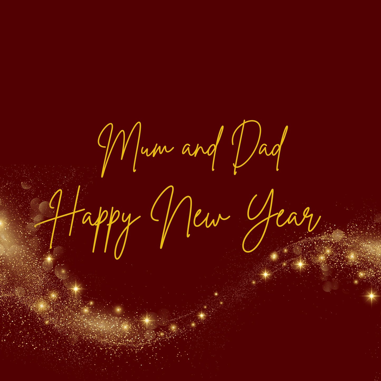 New Year Card | Mum and Dad Happy New Year Card 2025 | Red Gold New Year Card | Holiday 2025 Card | Digital Download Printable |