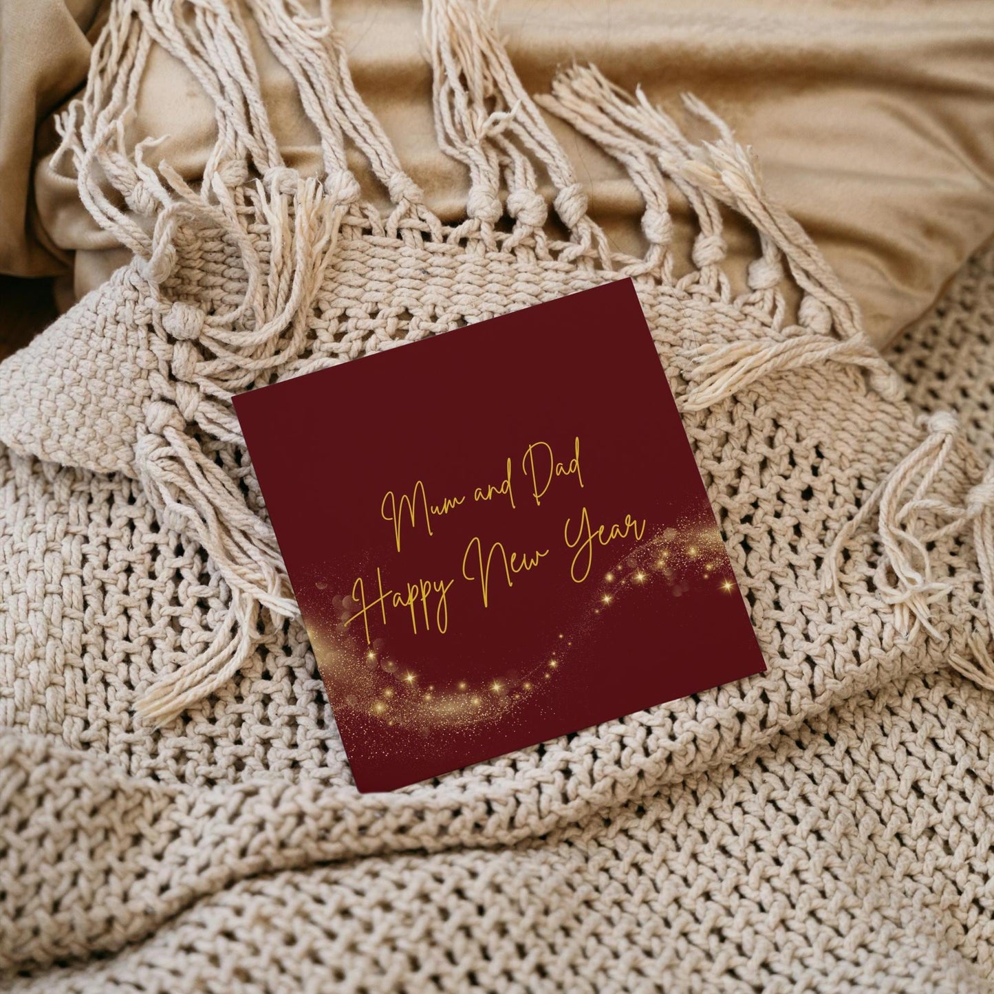 New Year Card | Mum and Dad Happy New Year Card 2025 | Red Gold New Year Card | Holiday 2025 Card | Digital Download Printable |