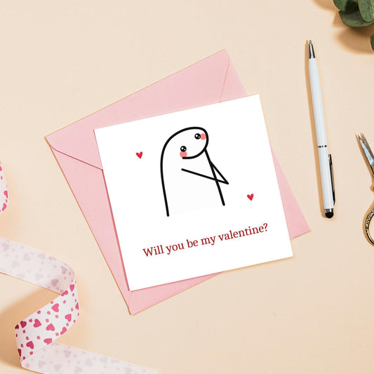 Will You Be My Valentine Cute Card | Happy Valentines Day Card | Card for him her wife husband boyfriend girlfriend |