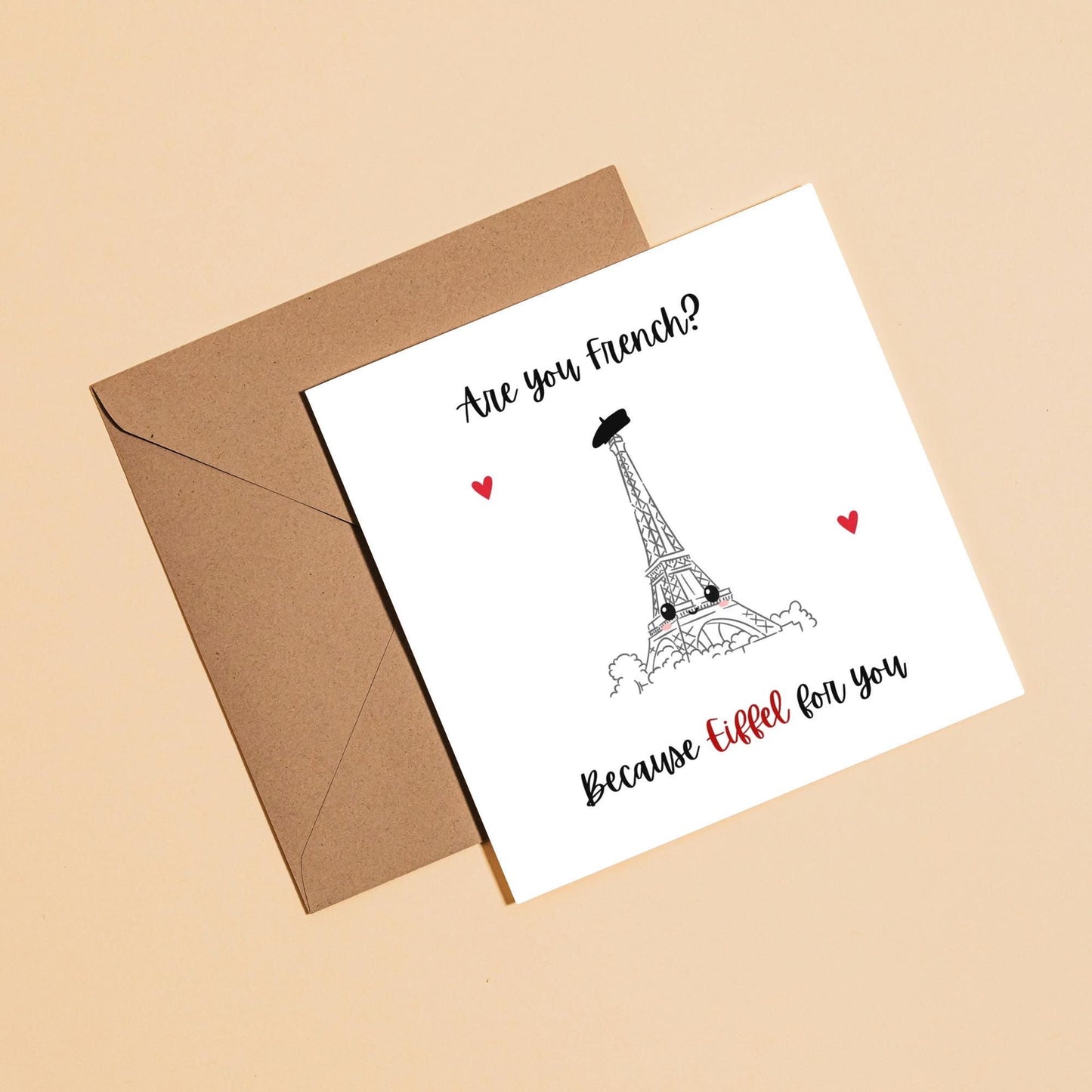 Paris Valentine day card | Cute Eiffel Tower Card for him her