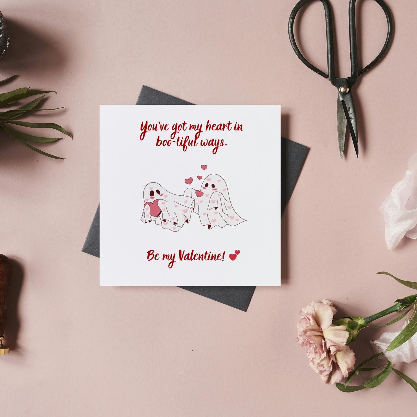 Happy Valentines Day Card | Cute Ghost valentines Card - DIGITAL DOWNLOAD Valentines Day Card | Card for him her boyfriend girlfriend husband wife |