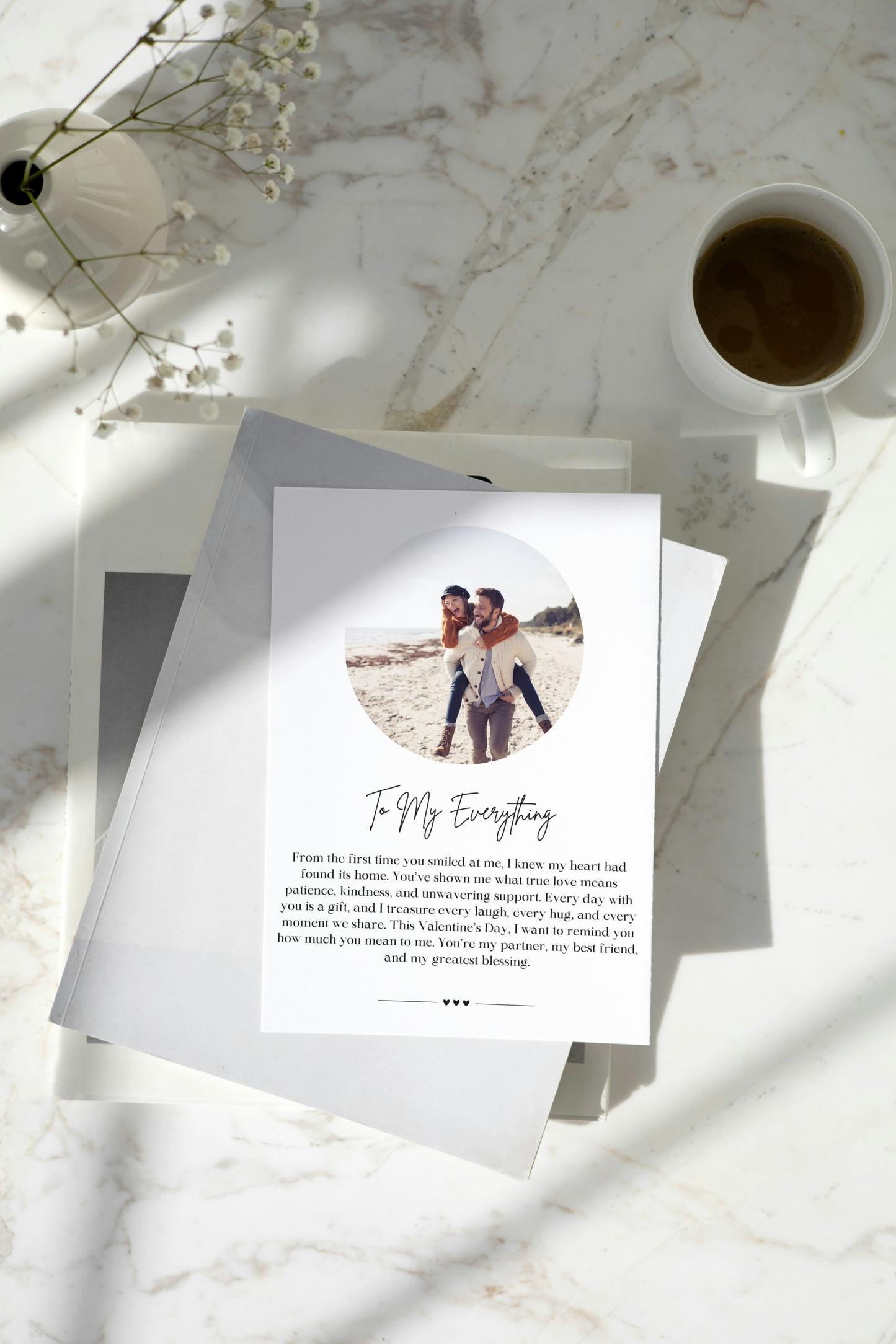 Valentines Day Photo Card Template | Heartfelt Message | Card for Boyfriend , girlfriend | Happy Valentines Day Card |